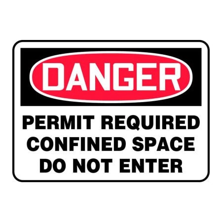 Accuform Accuform Danger Sign, Permit Required Confined Space Do Not Enter, 10inW x 7inH, Plastic MCSP007VP